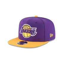New Era NBA 남성 9Fifty 오리지널 핏 투톤 스냅백 캡 4874461412, Los Angeles Lakers, Purple