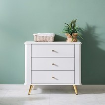 [아트랙] 모니카 3단 600 800 협탁 서랍장 수납장 골드다리 3color, 3단 800서랍장 (화이트)