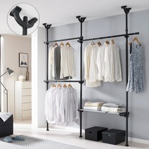 이지온 국민튼튼 드레스룸 시스템 옷걸이 설치형 행거 모음, 옵션14)EOB-304W 폭(160-220cm)