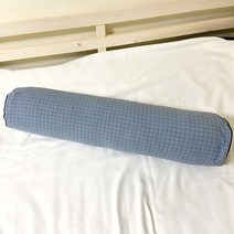 TD 순면 롱쿠션 가드쿠션 바디필로우 2인캔디 커버 & 솜포함 사탕베개, 미니멀체크블루쿠션커버만(커버단독)