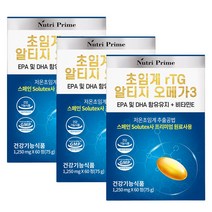 뉴트리프라임 저온초임계 rTG 알티지 오메가3 1250mg 60정 기억력개선 혈행개선 영양제, 3개(6개월분), 60캡슐