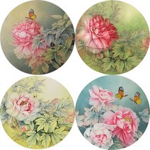 DIY그림그리기 세필화 캘리그라피 입문 페인팅 먹물 미술 회화 받침 도안 모조지, 60x60, 화이트로고+A4참고도(4P), 손으로 그린 괘선(숙선지)