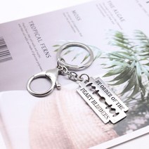 저스트포 Peaky 블라인더 블레이드 목걸이 면도날 펜던트 영화 주얼리 스테인레스 스틸 열쇠 고리 선물