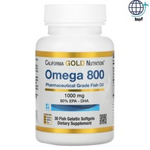 캘리포니아 골드 오메가800 피쉬 오일 EPA/DHA 80% 1000mg 소프트젤 30정, 30개