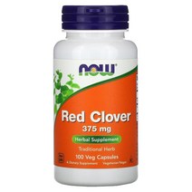 NOW Foods 붉은 토끼풀 375mg 베지 캡슐 100정, One Color, One Size