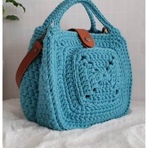 [코바늘 DIY 패키지] ﻿사각 모티브 토트백 코바늘 가방, 올리브