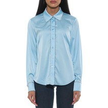 ALEXIA ADMOR 알렉시아 애드모어 Rachel Satin Button Down Shirt - BLUE108397