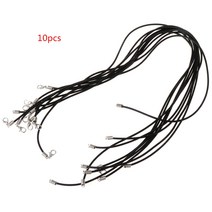 10pcs DIY Necklace Rope Cord Rubber Black Jewelry Making With Lobster Clasp Gift