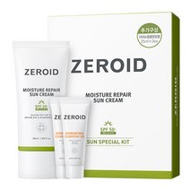 제로이드 모이스처 리페어 선크림 50ml+더마뉴얼 클렌징젤 25ml 2개 스페셜 세트, 제로이드 모이스처 리페어 선크림 스페셜 세트