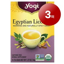 리암마켓 Yogi Tea 이집트 리커리쉬 감초 무카페인 16티백 36g 3팩