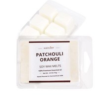 Patchouli 오렌지 에센셜 오일 왁스 멜트 - 가정용 아로마테라피 | 향이 좋은 천연 소이 212.6g7.5온스) 큐브 18개), 파출리 오렌지