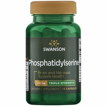 Swanson Phosphatidylserine 스완슨 포스파티딜세린 트리플 스트렝스 300mg 30정, 1개, 1