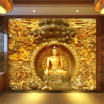 beibehang 황금 불상 불교 사원 벽화, 2