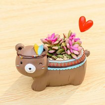 ROOGO 루고 화분 동물의 숲 파티 곰돌이