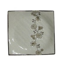 도자기 접시 반찬 그릇 사각 접시 식기 매화 22.5cm, 본상품선택