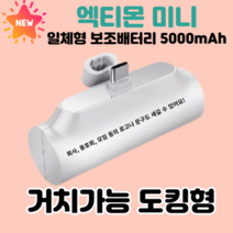 엑티몬 미니 거치 포켓 5000mAH 보조배터리 C타입 8핀 일체형, 엑티몬 일반 C타입