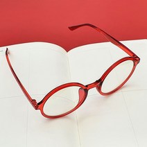 청광 블루라이트 차단렌즈 동그란 빨강뿔테 안경 시력 눈보호 가벼운 여자 남성 레드컬러 데일리 기본 베이직