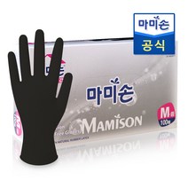 마미손 니트릴장갑 블랙 100매(M) x 1개, 100매