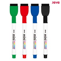 [문구조아] 자바 미니 지우개 부착형 보드마카 필기구 검정, 4개