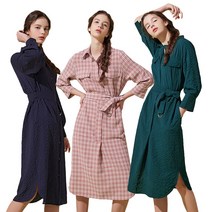 태그미 여성 시어서커 셔츠형 원피스 JH3S101W