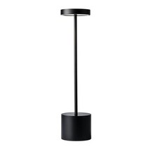 간단한 무선 테이블 램프 led 금속 usb 충전식 2 단계 밝기 야간 조명 책상 램프 레스토랑 용 독서 램프, 검은색