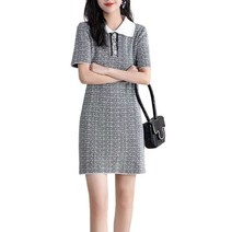 여름 여성복 니트 원피스 프렌치 체크 루즈핏 스커트 뉴타임즈 W408X859