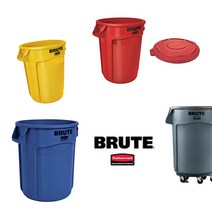 러버메이드 벤티드 브루트 원형 컨테이너 BRUTE 휴지통 다용도 정리함 원두보관 사료통, 빨강(뚜껑X), 75L, 1개