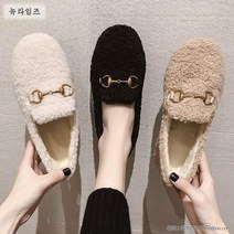 1cm 양털 뽀글이 버클 포인트 로퍼 단화 플랫 슈즈