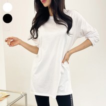 가비진 여성용 레이어드 스판 긴팔 기본 티셔츠
