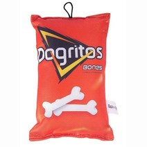 Felix & Fido 감자 칩 백 재미있는 강아지 장난감 - 소형 중형견을 위한 플러시 스퀴커 음식 불안 방지 인터랙티브 삑삑이 츄 대형 충전재 강화 선물 게으른, Dogritos Bones