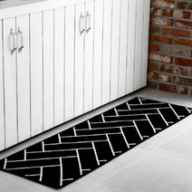 인룸 소프트 헤링본 극세사 주방매트 50x150 4컬러, 그레이