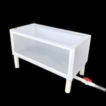 플라스틱수조 대형 거북이수조 거북이 어항 양식장 탱크 투명 수족관, 흰색 120x60x30cm 하단 행 + 아연 도금 철