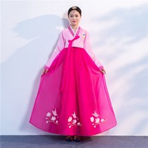 어른한복 한국무용 의상 단체 무용 한복 계량한복 여성 드레스 저고리 명절 촬영 복 화사한
