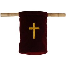 봉헌함 교회 헌금바구니 주머니 기부함 헌금통 십자가, 진한 빨간색 소형