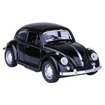 Berry President 클래식 1967 폭스바겐 폭스바겐 클래식 비틀 버그 빈티지 1/32 스케일 다이캐스트 메탈 풀 백 자동차 모델 장난감 선물/아동용 (베이지), Black
