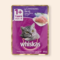 위스카스 고양이 애묘 주식 파우치 85g, 테이스티(닭고기참치당근)