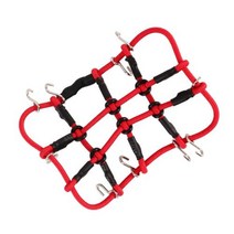 INJORA118 124 RC 크롤러 자동차 TRX4M SCX24 FCX24 Enduro24 용 연료 탱크 쇼블 오일 드럼 성형 장식, Luggage Net Red