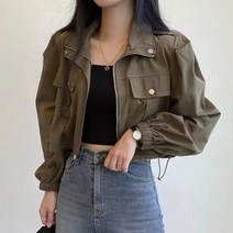 [레티고] 가을 프렌치 크롭 투포켓 야상자켓