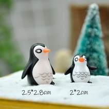 미앤하우스 BAIUFOR 미니어처 요정 정원 장식 DIY 테라리움 피규어 미니 백조 개구리 다람쥐 고양이 곰 토, 07 penguin
