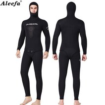 네오프렌 잠수복 다이빙 웻 슈트 3mm CR 스피어피싱 남성 위장 카모 후드 프리 스쿠버, L, 3MM Black