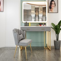 구매허니 수납화장대 원목 화장대 전신거울 세트 서랍 입식, 회색  80 테이블 + 거울