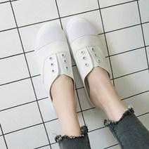 뮬 캐주얼 캔버스화 여성 배색 운동화 블로퍼 스니커즈 베이직 데일리 슬리퍼단화 슬립온 4컬러