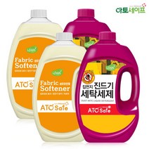 [아토세이프] 집먼지 진드기 세탁세제SET (2.5L 4개(세제+유연제(후리지아))/세제/, 상세 설명 참조
