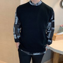 새해 라운드 니트 조끼