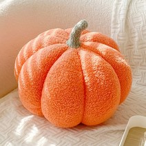 행운 북유럽 펌킨 디자인 플리스 35cm 쿠션 유니크 홈퍼니싱 호박 베개 거실 쇼파 침대 인테리어 홈데코, 오렌지