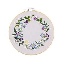 크로스 스티치 키트 자수 대나무 후프 꽃 식물 패턴 DIY 세트 펀치 바늘 아트 공예 그림 홈, [02] 2