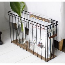 실용적 디자인 잡지책 다용도 수납함 매거진랙 책정리, 브라운