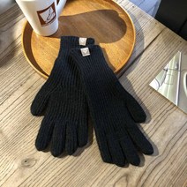 핑거 홀 롱 니트 터치 장갑