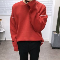 애드매이브 탄탄하고 부드러운 빅오버핏 디테일 배색 스판 니트 4color
