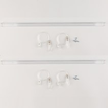 꾸밈홈&파스텔라운지 스마트 벽천정 겸용 액자레일세트 500mm 2개, 투명500mm/2개